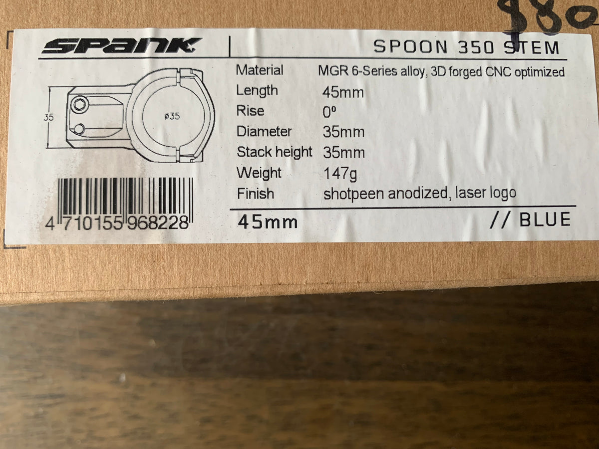 Spank Spoon 350 Stem 35mm dia x 45mm reach - Blue