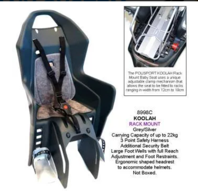Child / Baby Seat - POLISPORT Koolah, Rack Mount