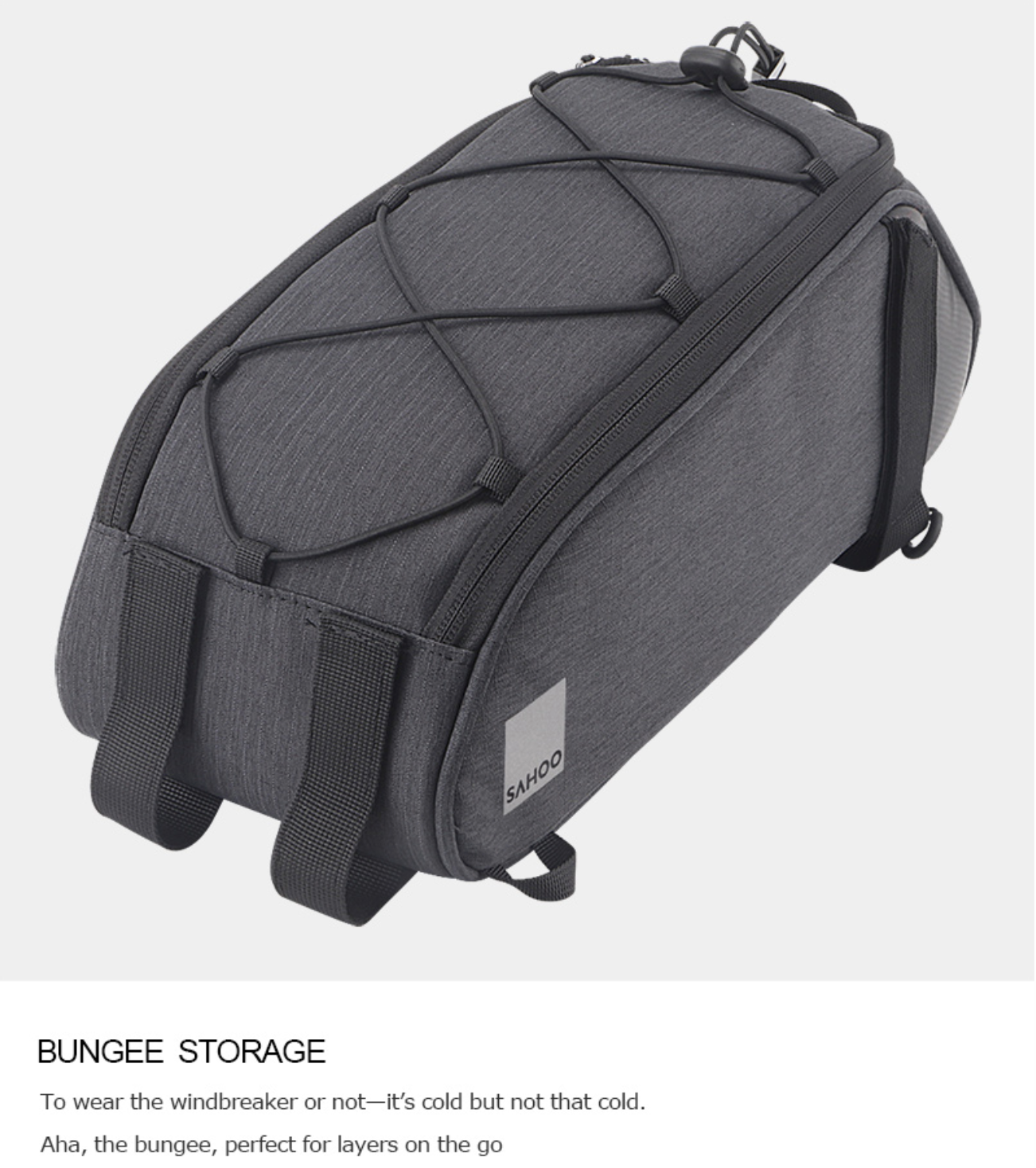 SAHOO Top Pannier Rack Bike Trunk Bag-7L with Universal fit straps