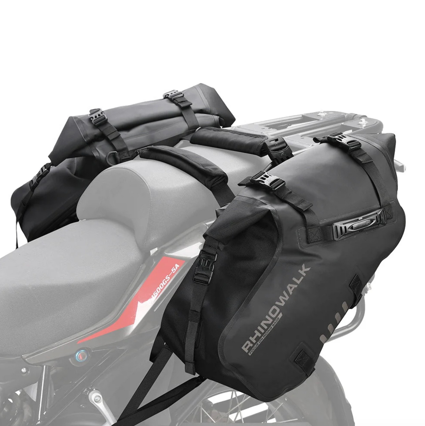 Rhinowalk Waterproof Motorcycle Pannier Side Bag 18/28/48L - Pair/Rackless