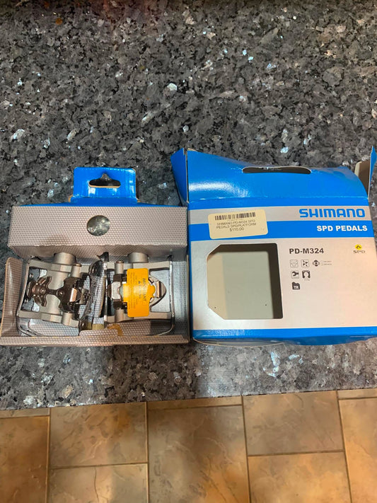 Shimano PD-M324 half clip/half flat touring pedals - silver