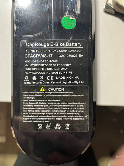 Dirodi Rover 48V 17.5Ah / 840Wh eBike Battery CPACRV48-17.5