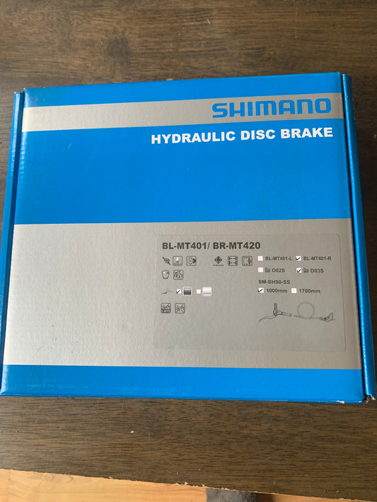 Shimano Acera BL-MT401 Right Brake Lever & BR-MT420 4-Piston Front Disc Brake Caliper