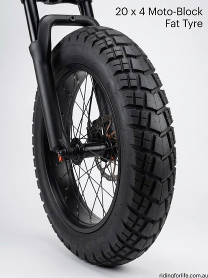 20x4.0" Moto-Block Fat Tyre | Heavy-Duty All-Terrain E-Bike Tyre