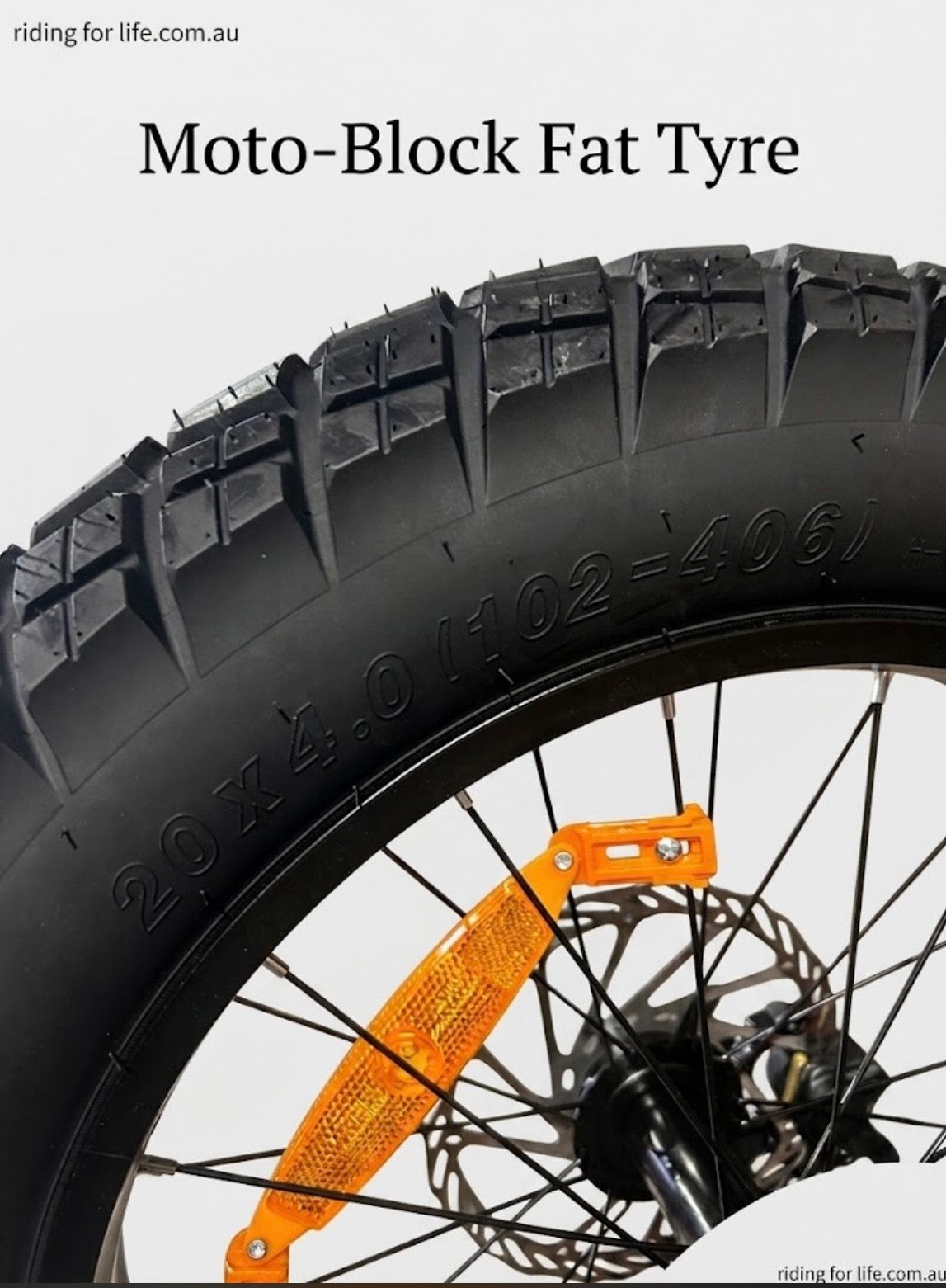 20x4.0" Moto-Block Fat Tyre | Heavy-Duty All-Terrain E-Bike Tyre