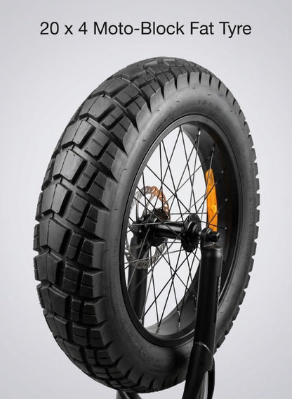 20x4.0" Moto-Block Fat Tyre | Heavy-Duty All-Terrain E-Bike Tyre