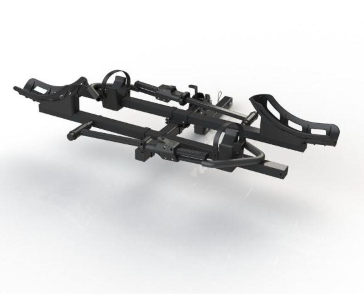 STOWAWAY Car Rack E-Bike Carrier - Hitch Mount, 2 Bikes, Push/Tilt Design, Max 65kg, fits up to 4 inch tyres
