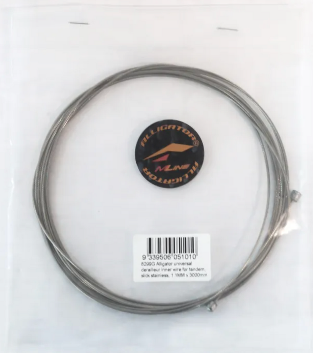 Alligator GEAR Inner cable, for TANDEM, '31 STRAND Superior Shine Slick' Stainless Dia.1.1mm x 3000mm (Shimano/Sram)
