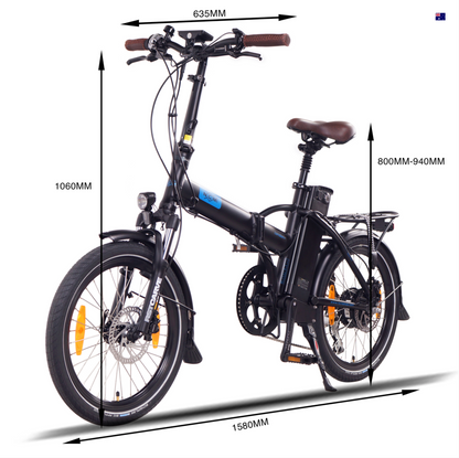 NCM London Plus Folding E-Bike, 250W, 36V 19Ah 684Wh Battery, Size 20"