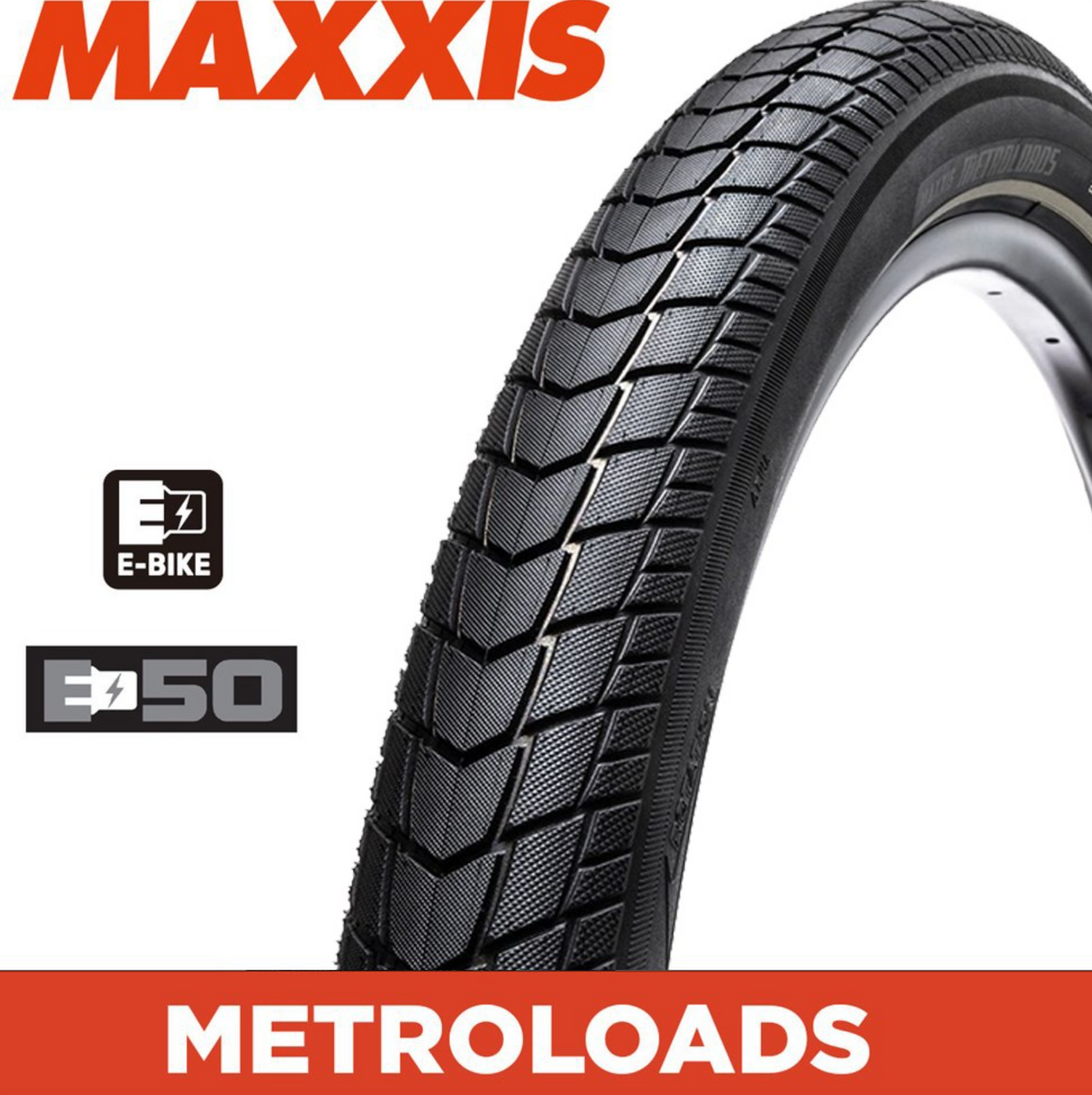 MAXXIS Metroloads Commuter Cargo - 20x2.15 (55-40) E-50 70kg Load Wirebead - Reflective Strip