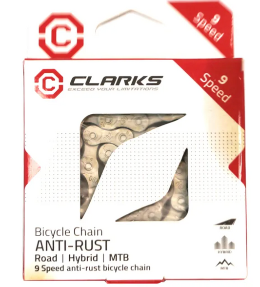 CHAIN - 9 Speed - CLARKS - SILVER - Anti Rust - w/Connect Link