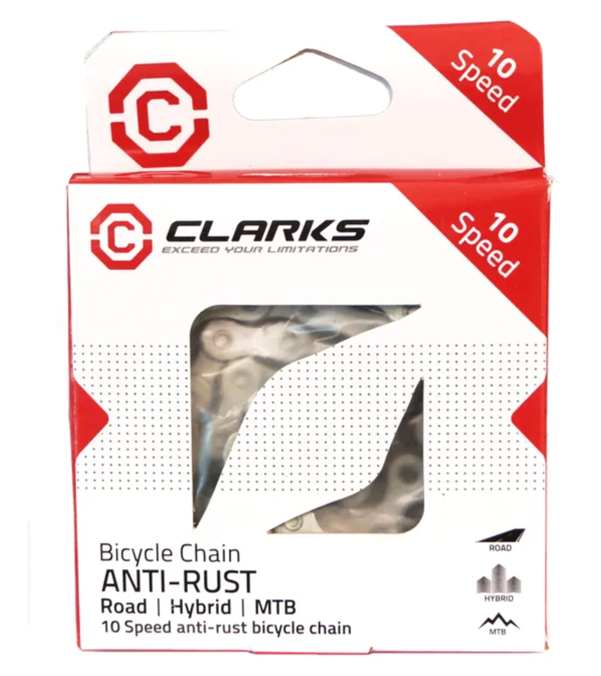 CHAIN - 10 Speed - CLARKS - SILVER - Anti Rust - w/Connect Link