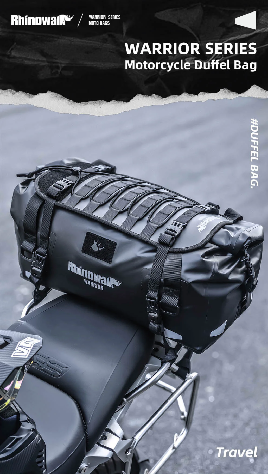 Rhinowalk Warrior Waterproof Motorcycle Tail Duffel Bag