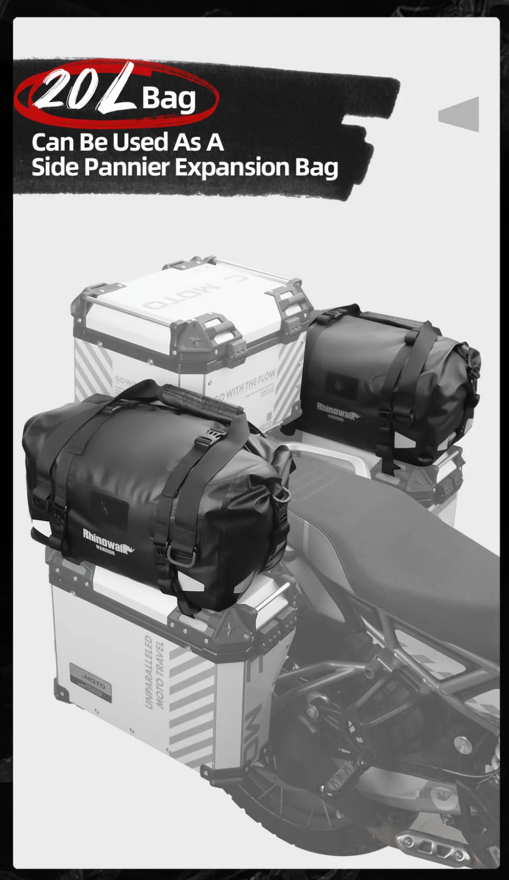 Rhinowalk Warrior Waterproof Motorcycle Tail Duffel Bag