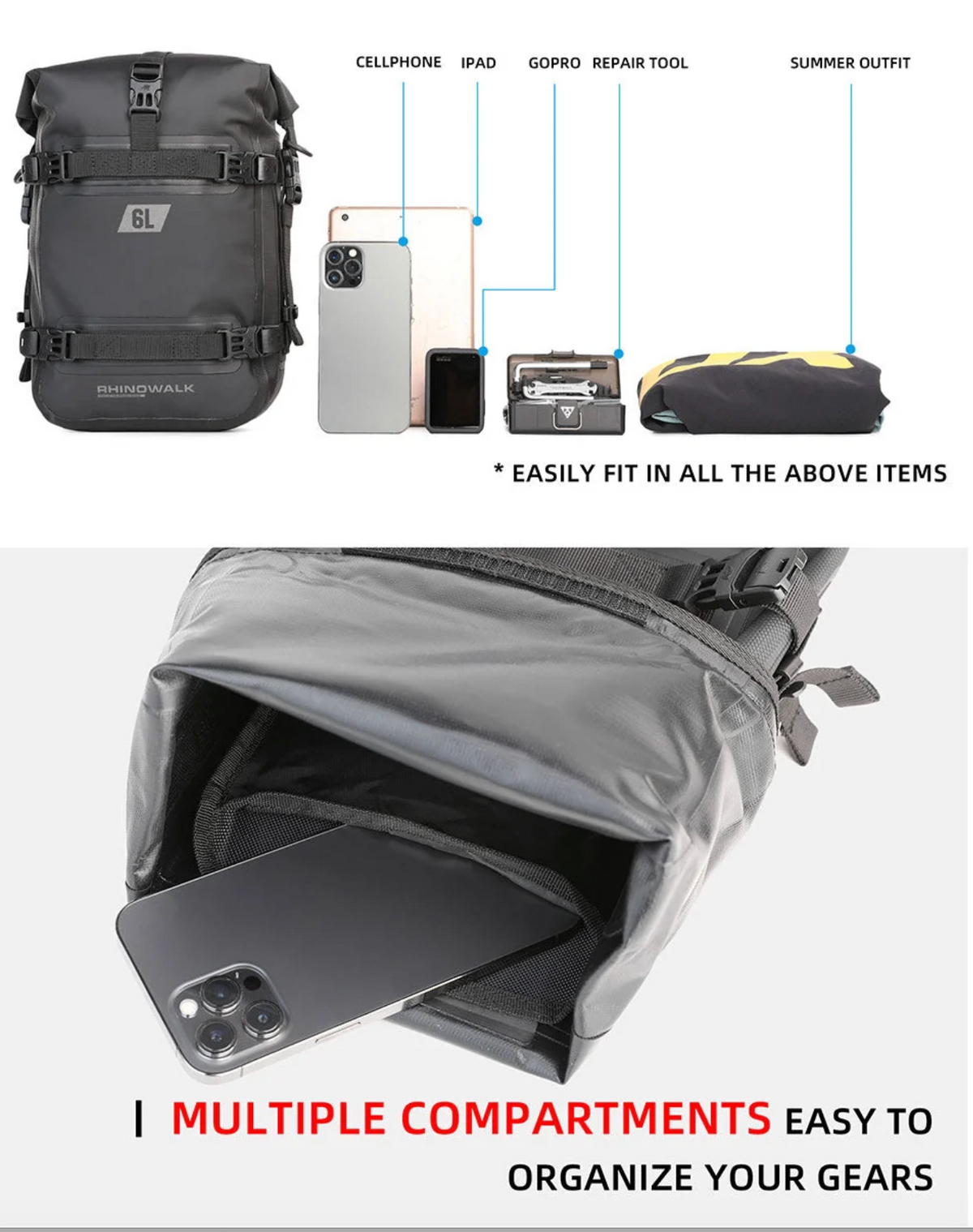 Rhinowalk 6L Waterproof Crash Bar Bags