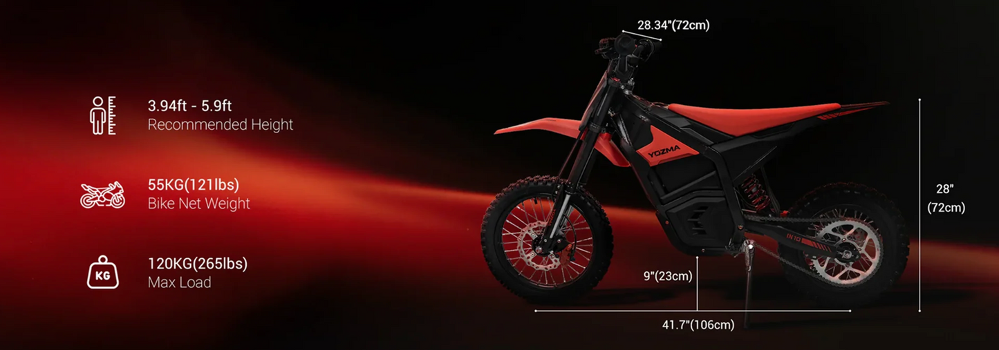 Yozma IN 10 Electric Mini Dirt Bike For Teens & Adults (Off-Road Only)