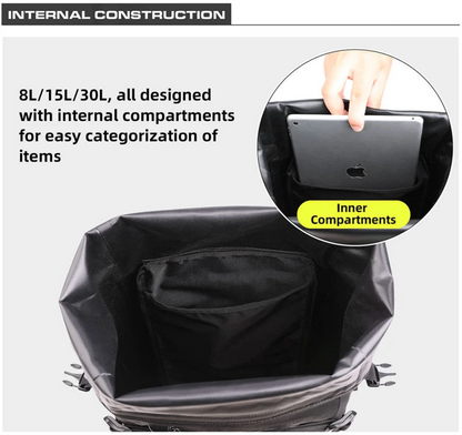 Rhinowalk Modular Waterproof Motorcycle Tail Pack (8L / 15L / 30L)
