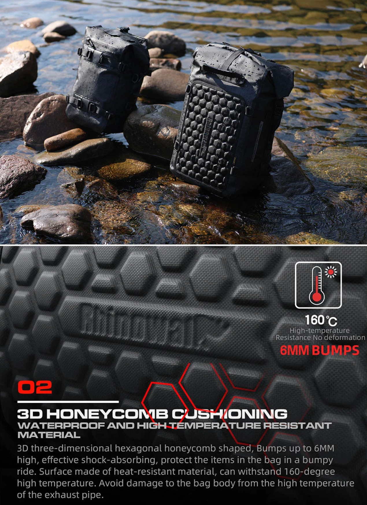 Rhinowalk Modular Waterproof Motorcycle Tail Pack (8L / 15L / 30L)