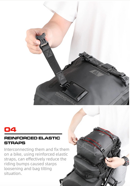 Rhinowalk Modular Waterproof Motorcycle Tail Pack (8L / 15L / 30L)
