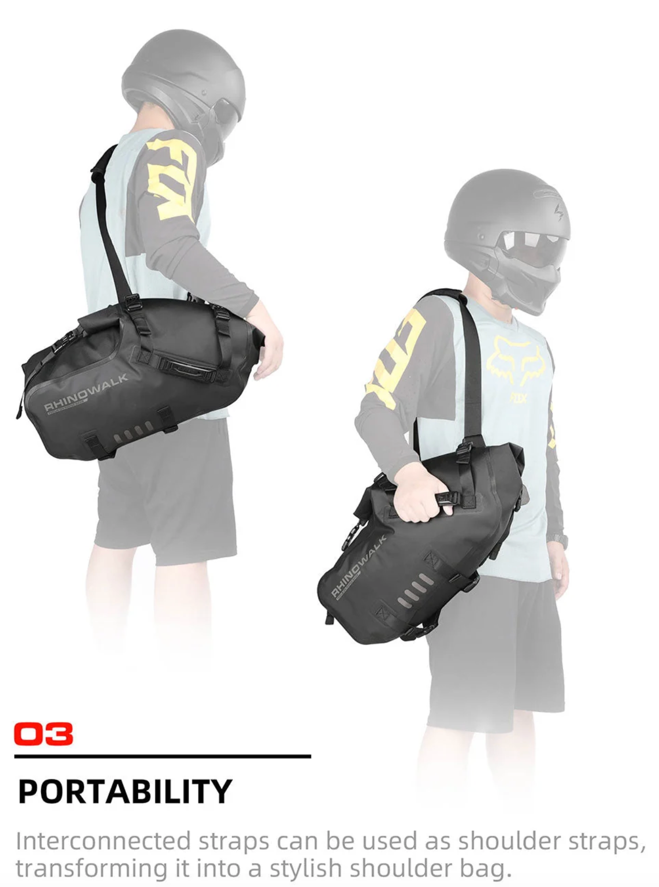 Rhinowalk Waterproof Motorcycle Pannier Side Bag 18/28/48L - Pair/Rackless
