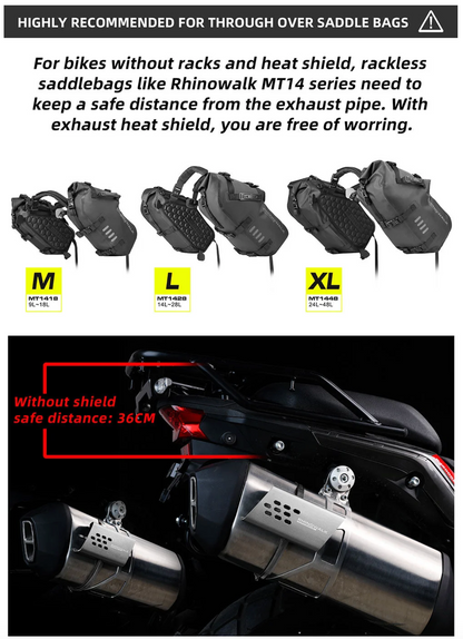 Rhinowalk Waterproof Motorcycle Pannier Side Bag 18/28/48L - Pair/Rackless