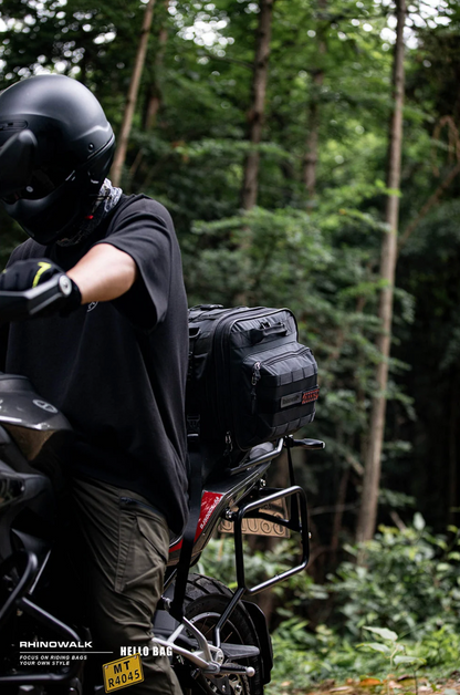 Rhinowalk Large Capacity Motorcycle Tail Seat Bag (Expandable Sizing)