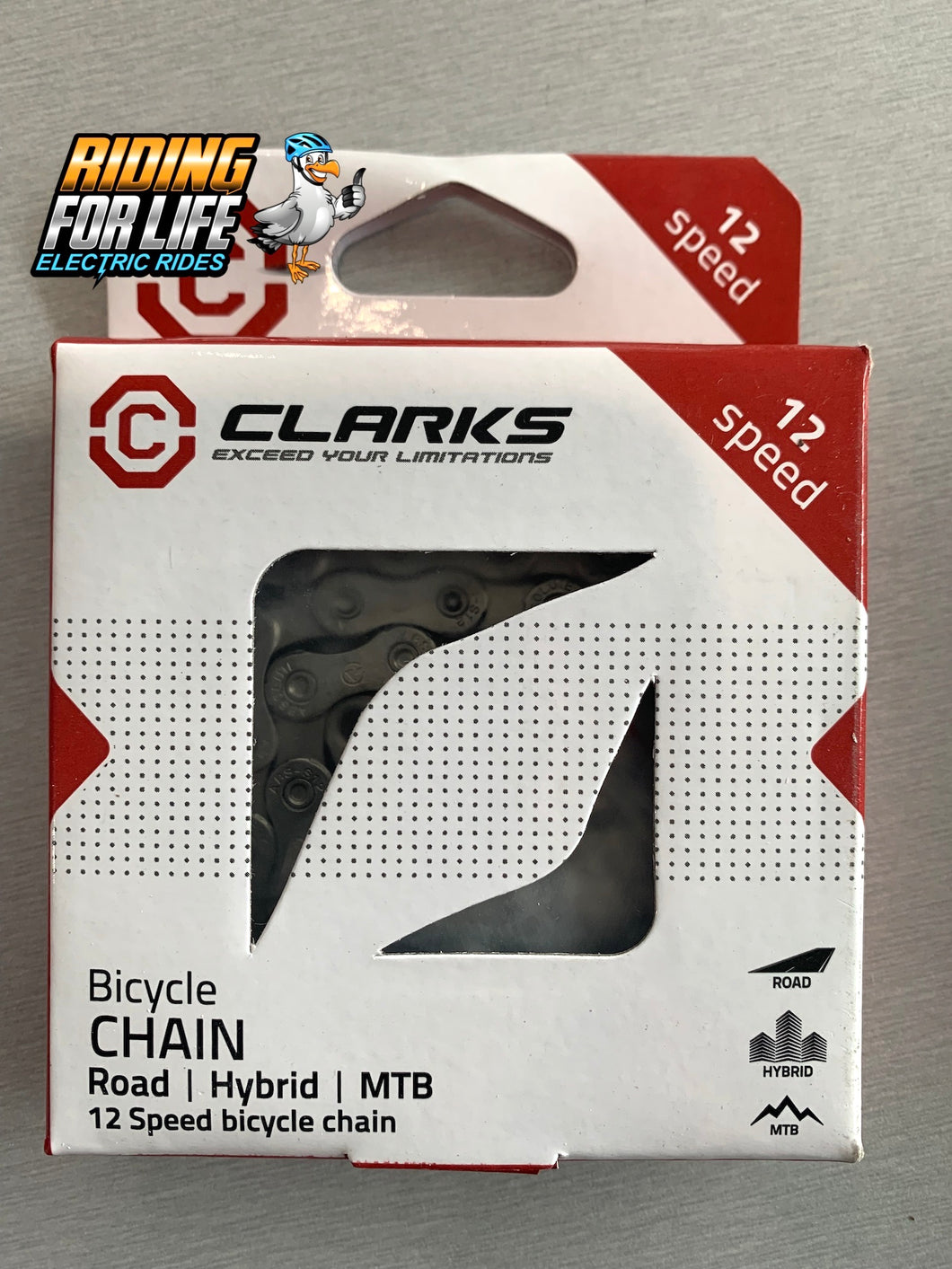 CHAIN - 12 Speed Chain from CLARKS, 126L - SILVER - w/Connect Link