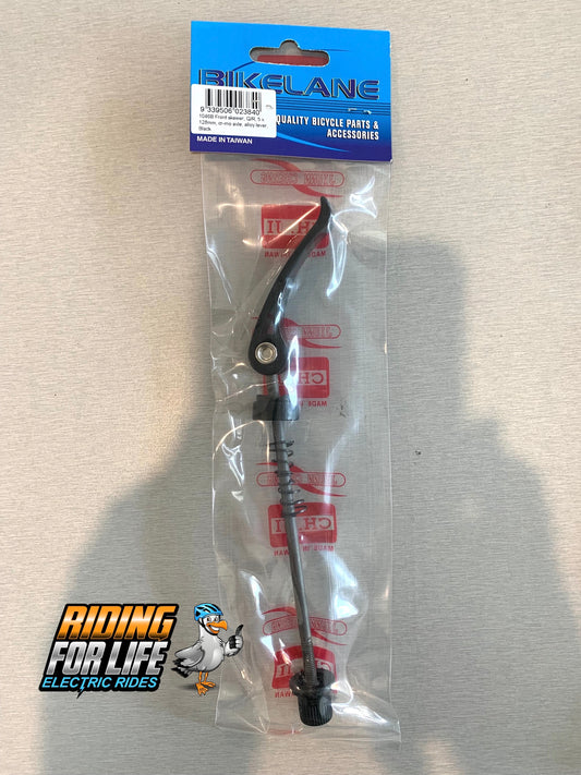 SKEWER Front, 128mm, Q/R, Cr-mo Axle Alloy Lever, BLACK