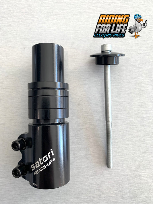 Handlebar riser SATORI Heads-Up 4 adaptor BLACK for 1 1/8 steerer tube "2 Bolt"