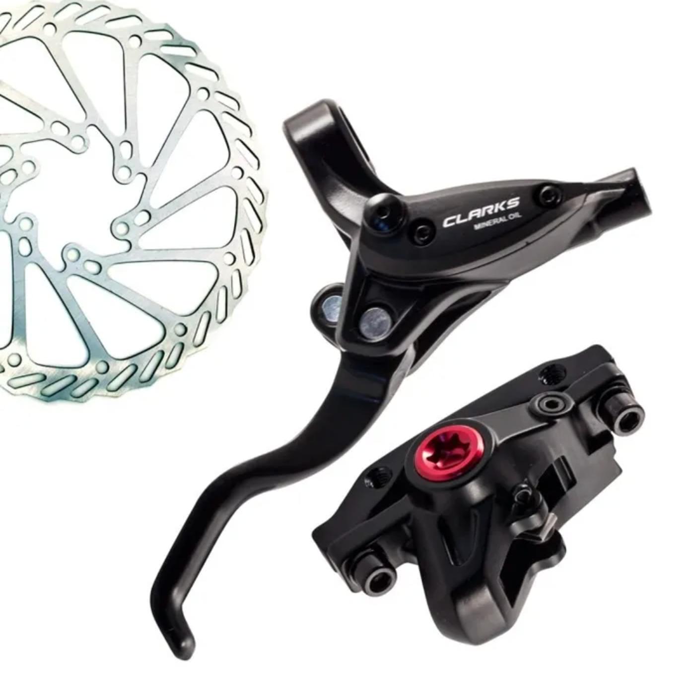 Hydraulic Disc Brake Set, CLARKS,  2 PISTON, FRONT & REAR, Post & IS mount, 160mm rotors, Levers & F850 R1700 - HOSE.