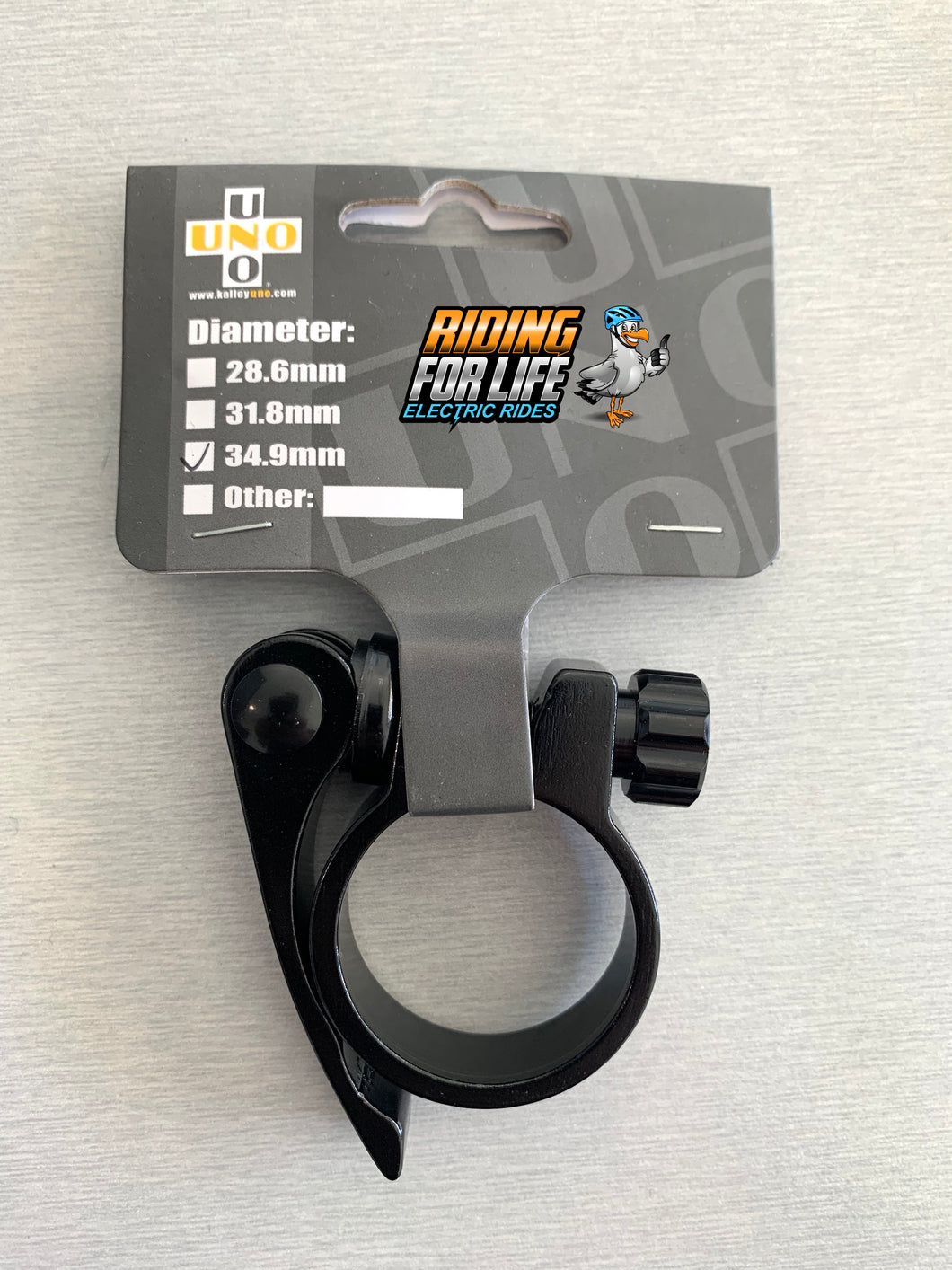 Seat clamp with seat bolt Q/R alloy, various size, black